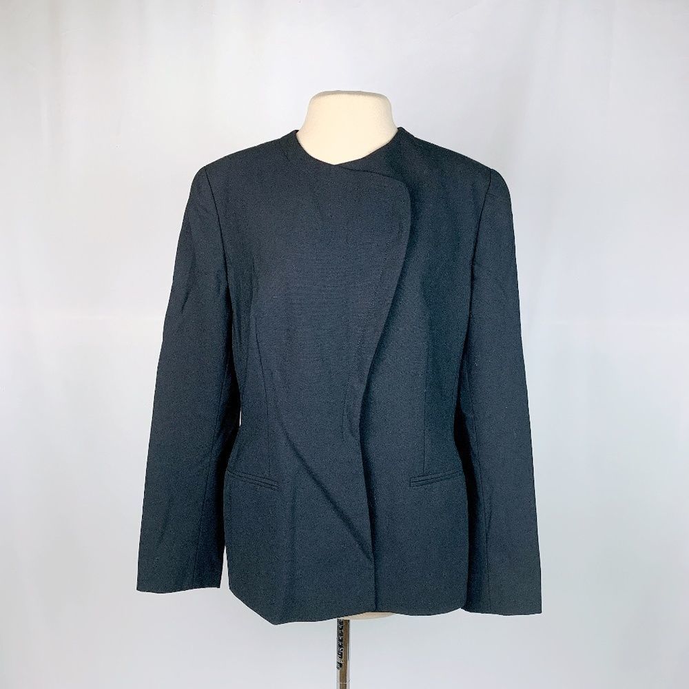Giorgio Armani Asymmetrical Black Wool Blazer